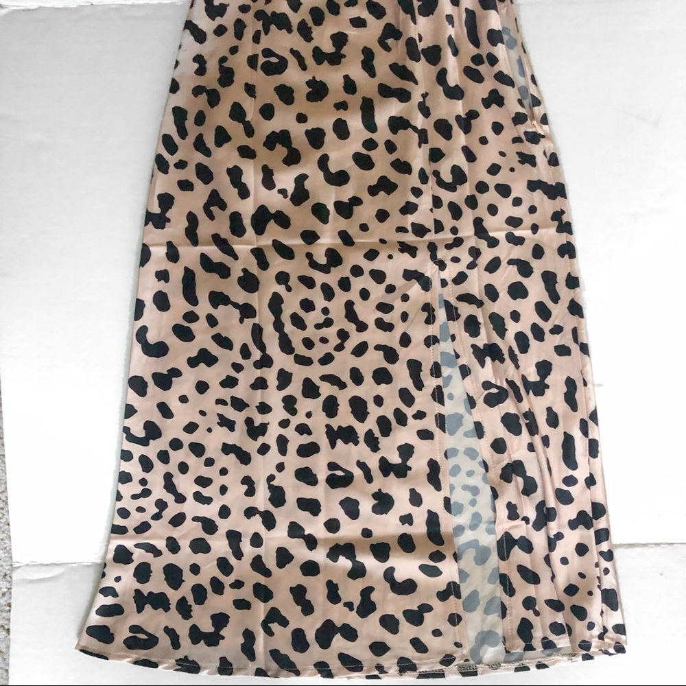 Princess Polly Nia Leopard Print Midi Slit Skirt 0 - Picture 4 of 8